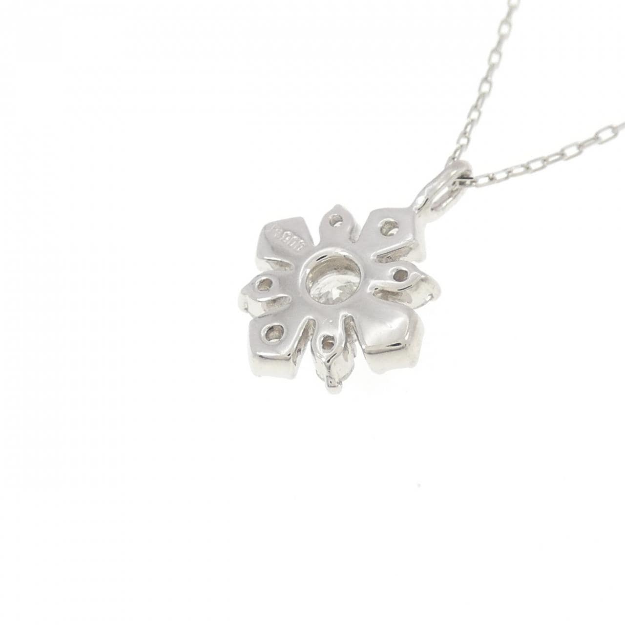 PT900/PT850 フラワー ダイヤモンド ネックレス 0.23CT
