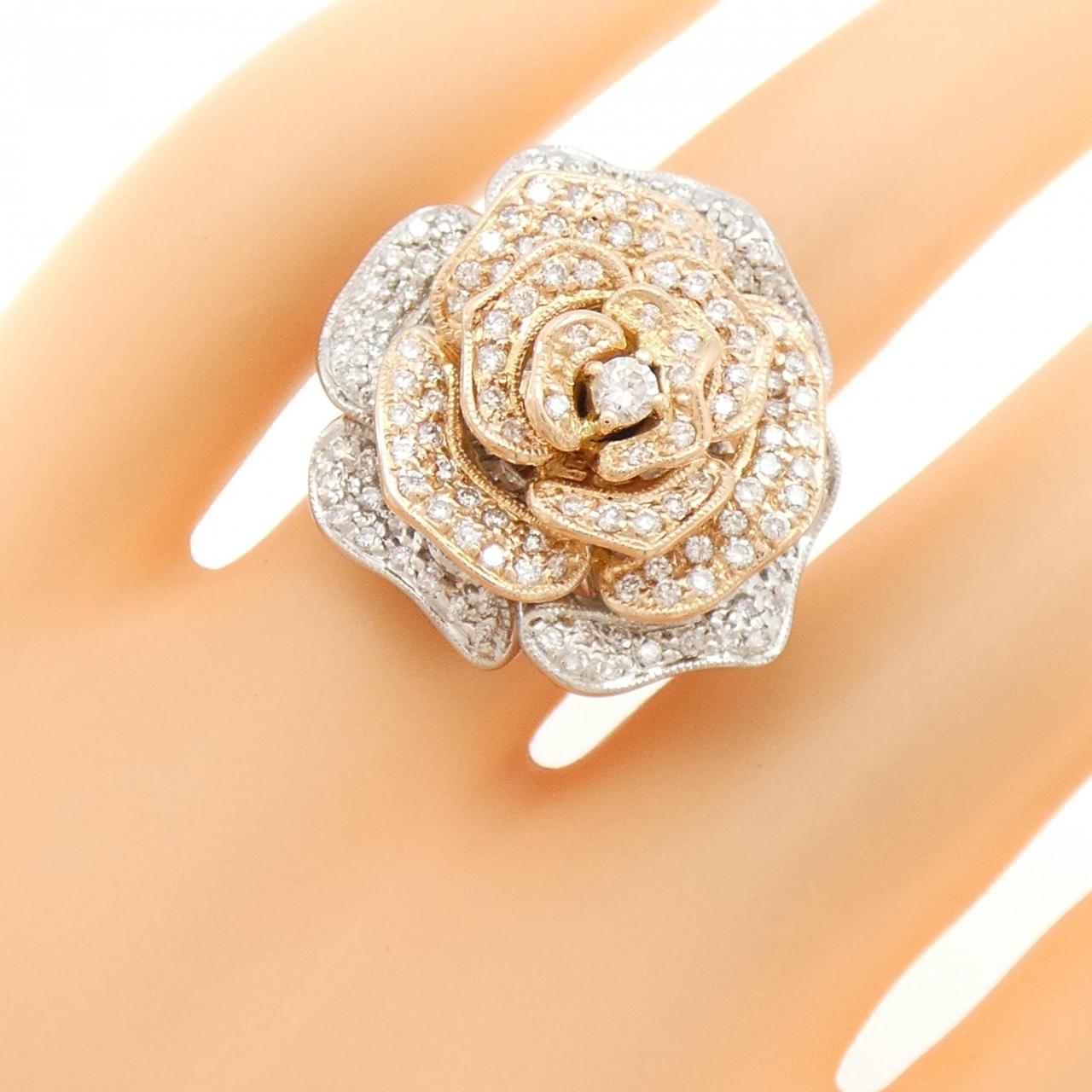 K18PG/K18WG ローズ ダイヤモンド リング 0.96CT