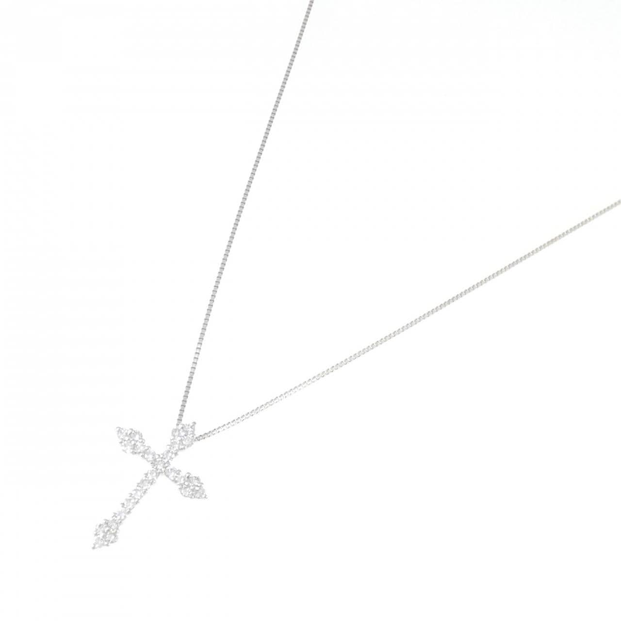 PT900/PT850 クロス ダイヤモンド ネックレス 0.35CT