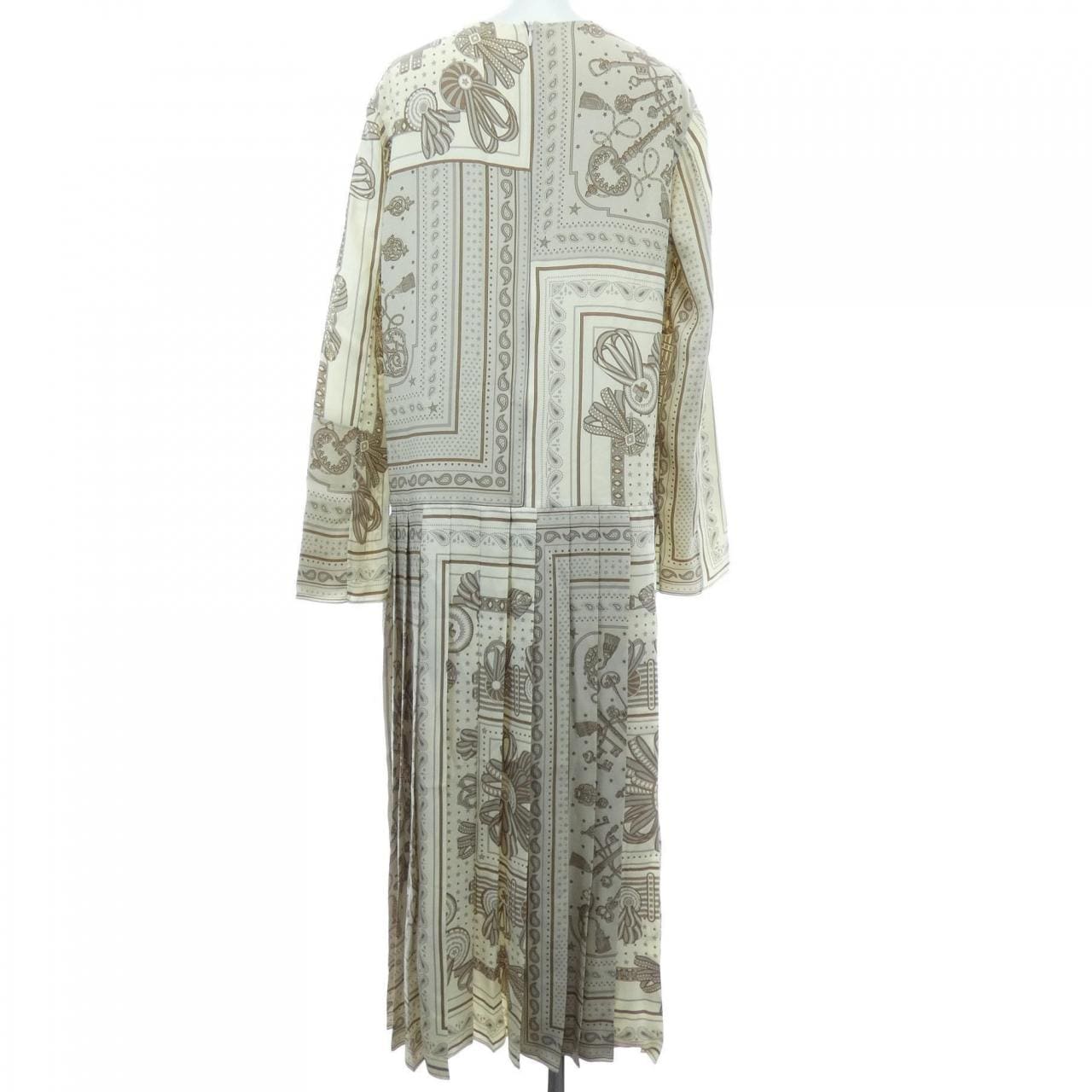 HERMES HERMES LES RUBANS DU CHEVAL *07-7300 Twill Reine Dress