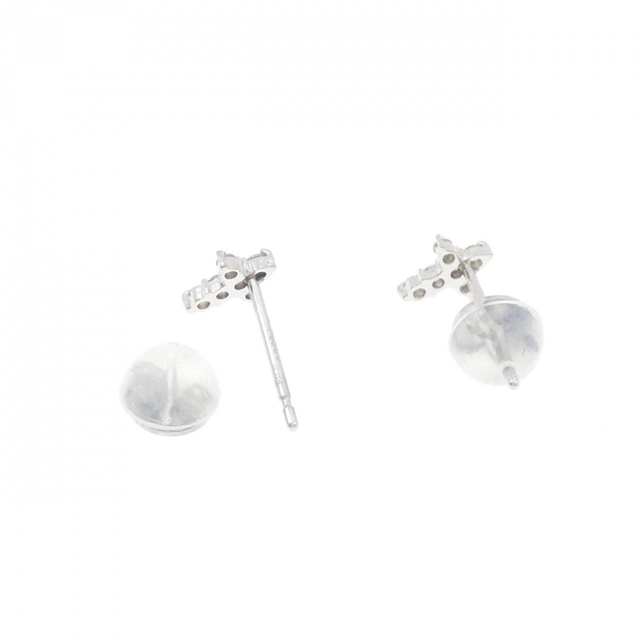 PT900 クロス ダイヤモンド ピアス 0.1CT
