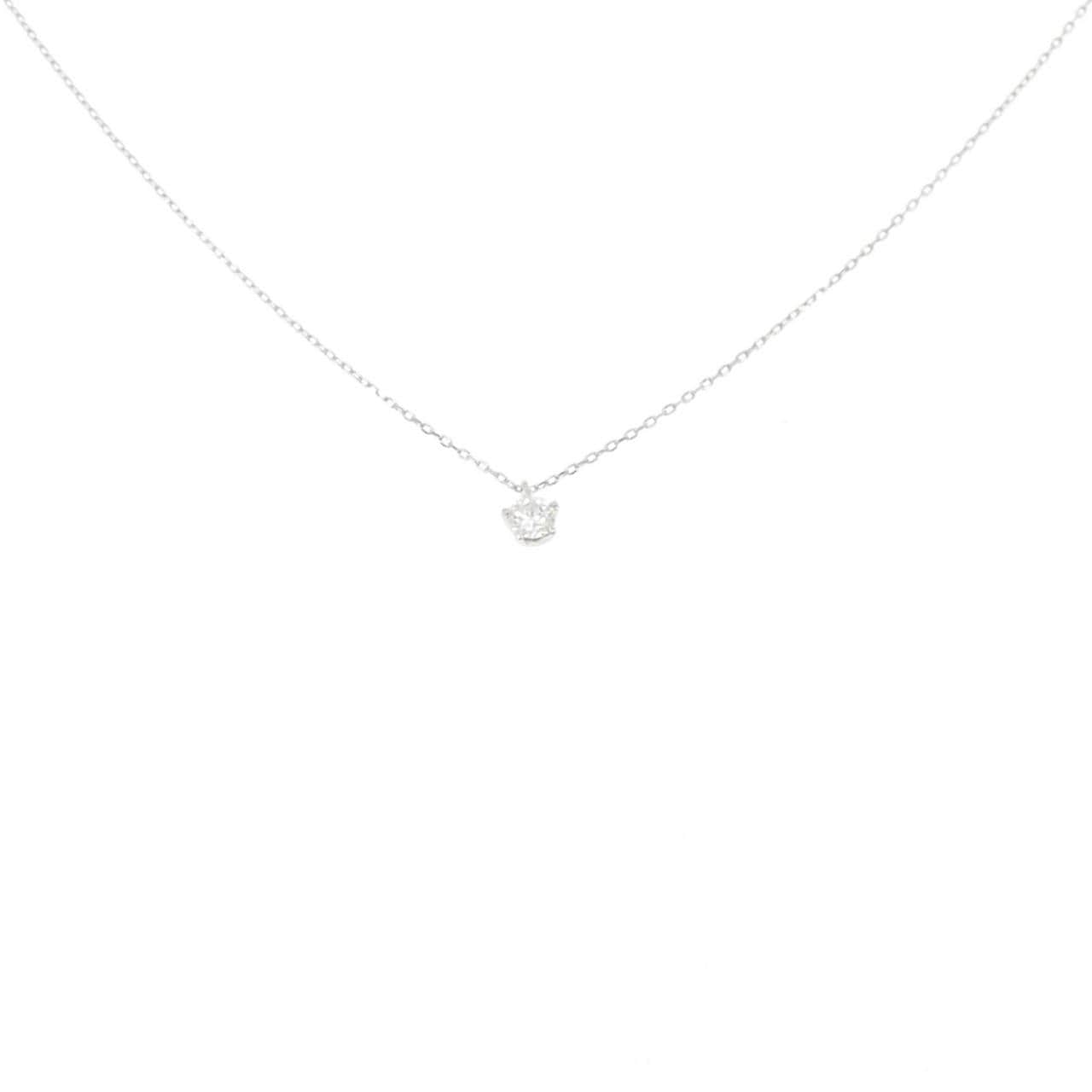 K18WG ソリティア ダイヤモンド ネックレス 0.128CT