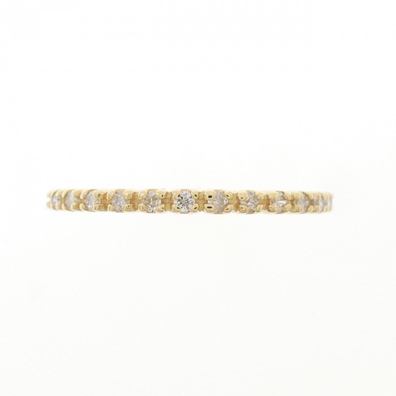 K18YG ハーフエタニティ ダイヤモンド リング 0.13CT