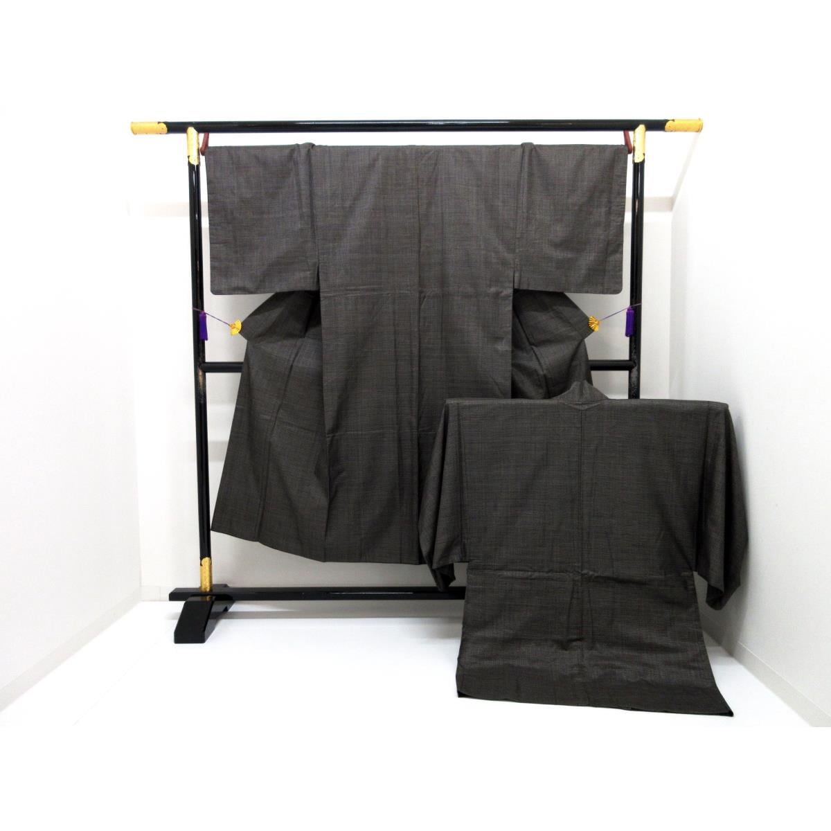 男士Ooshima Tsumugi 100 根和服羽織套裝（2 件）