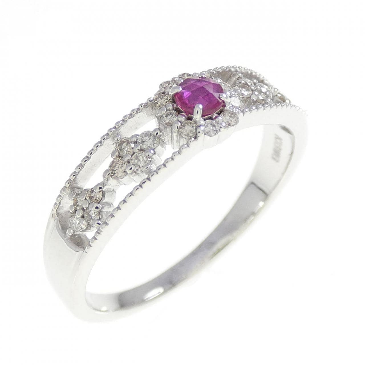 K18WG Ruby Ring 0.15CT