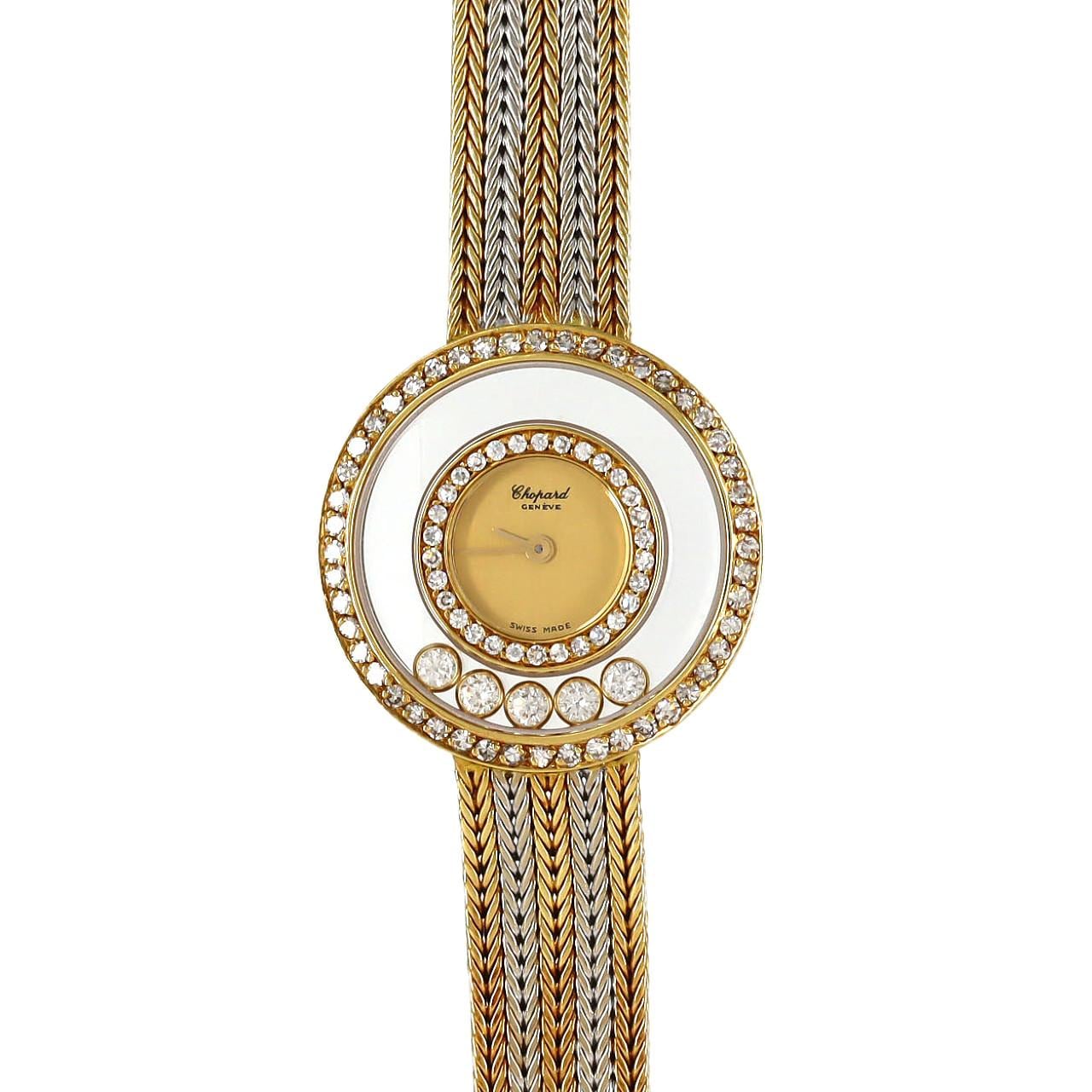 ショパール ハッピーダイヤモンド YGxWG/2D･5P 204355-9001 YG クォーツ