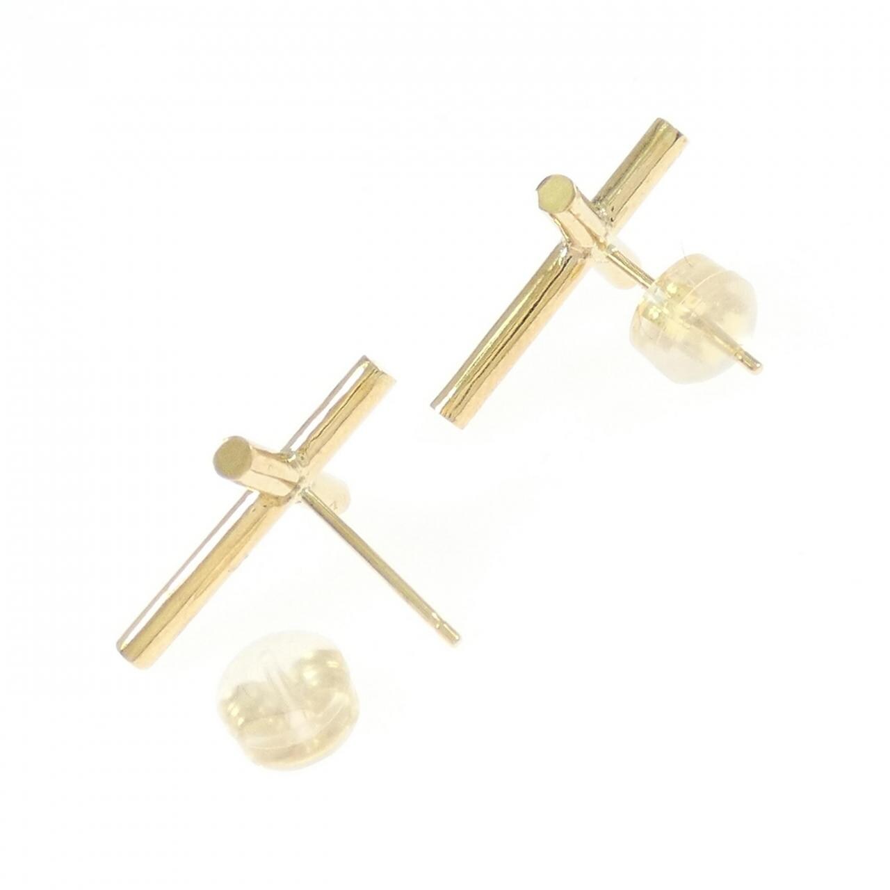 【新品】K18YG クロス ピアス