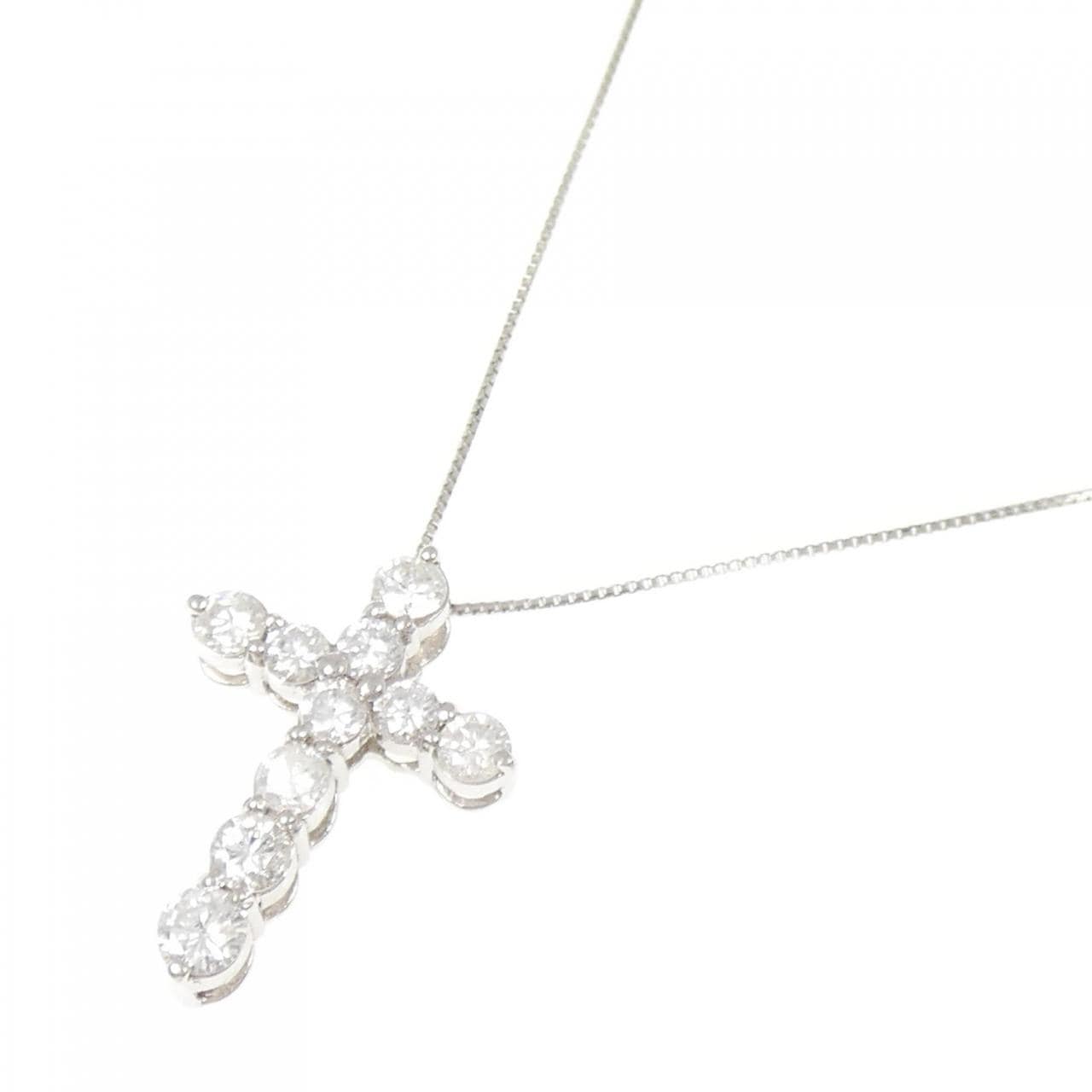 PT900/PT850 クロス ダイヤモンド ネックレス 1.03CT