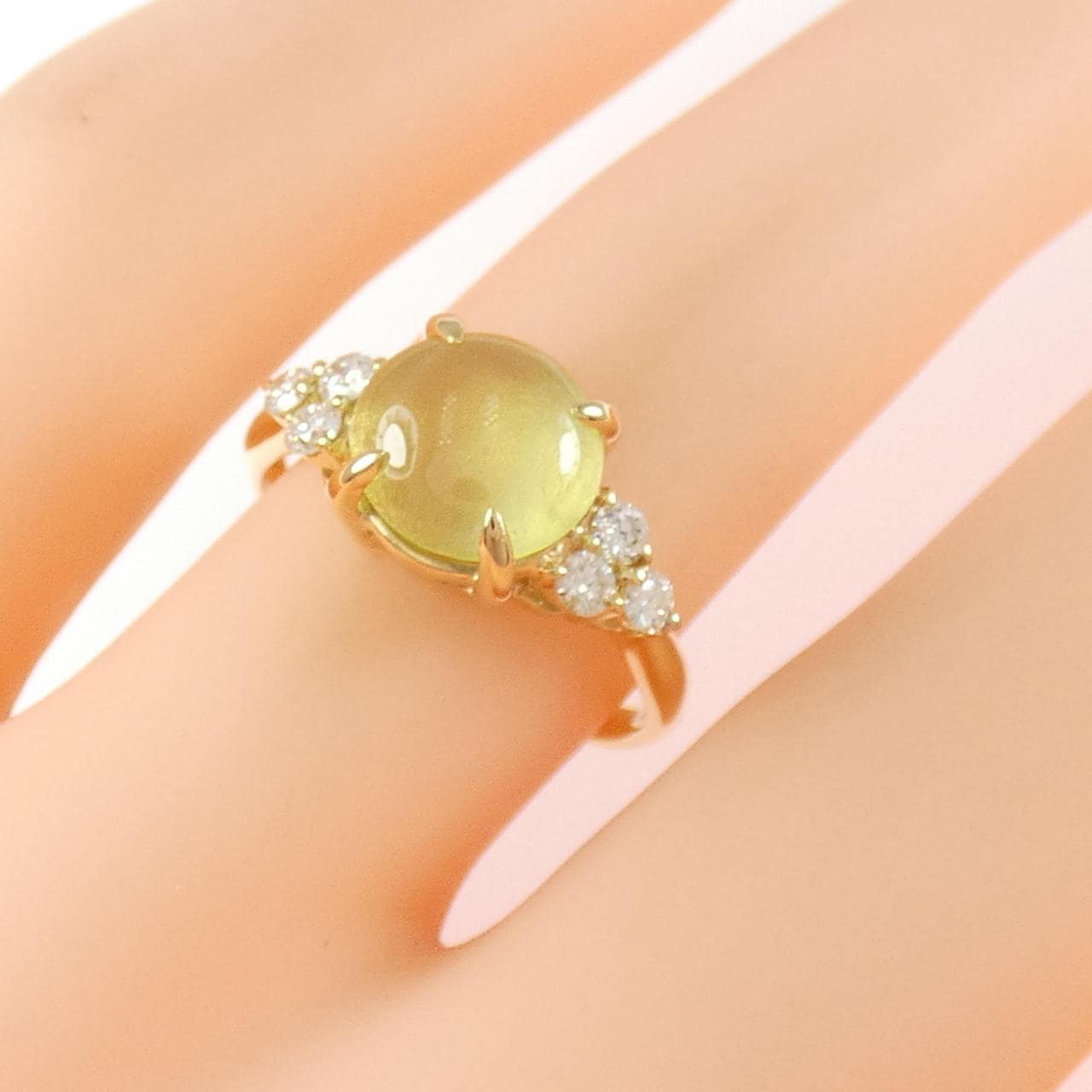 K18YG クリソベリルキャッツ リング 2.49CT