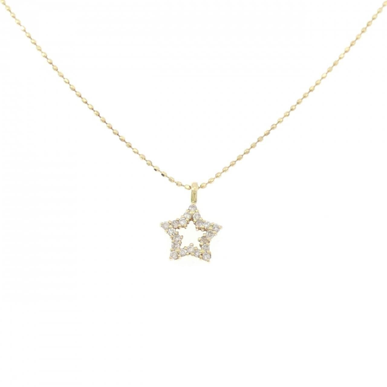 K18YG スター ダイヤモンド ネックレス 0.13CT