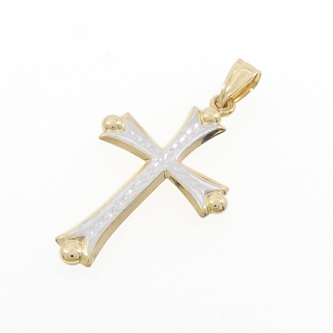 K18YG/K18WG cross pendant