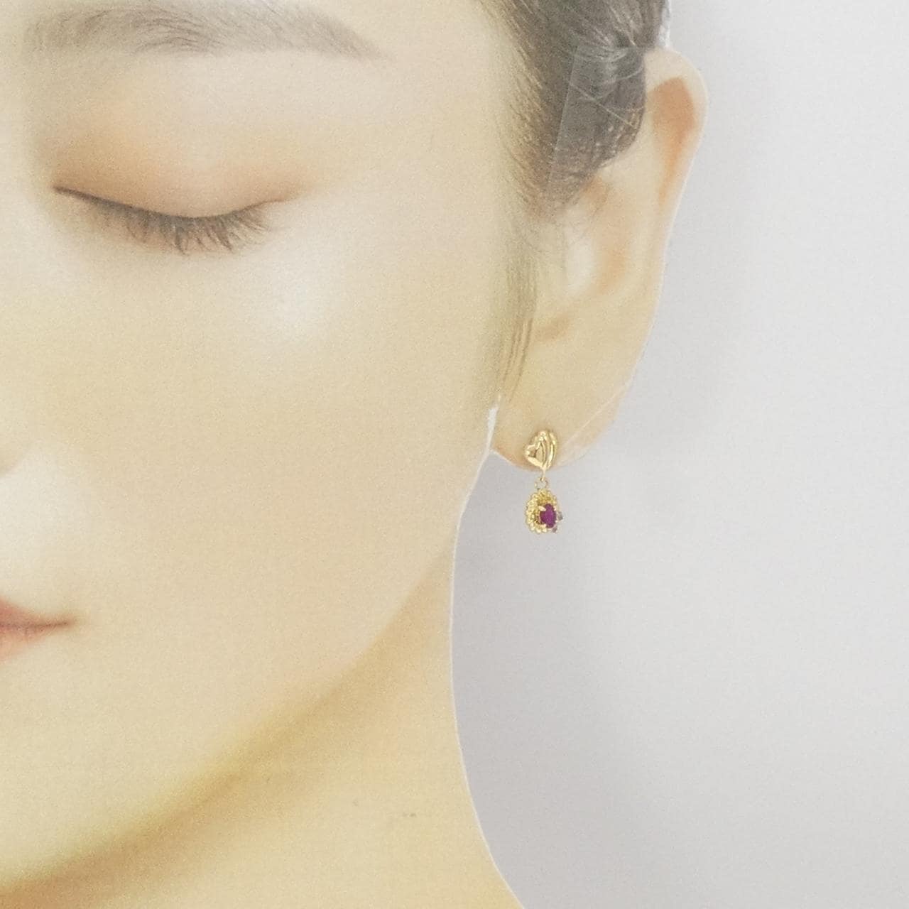 K18YG ルビー ピアス 0.47CT