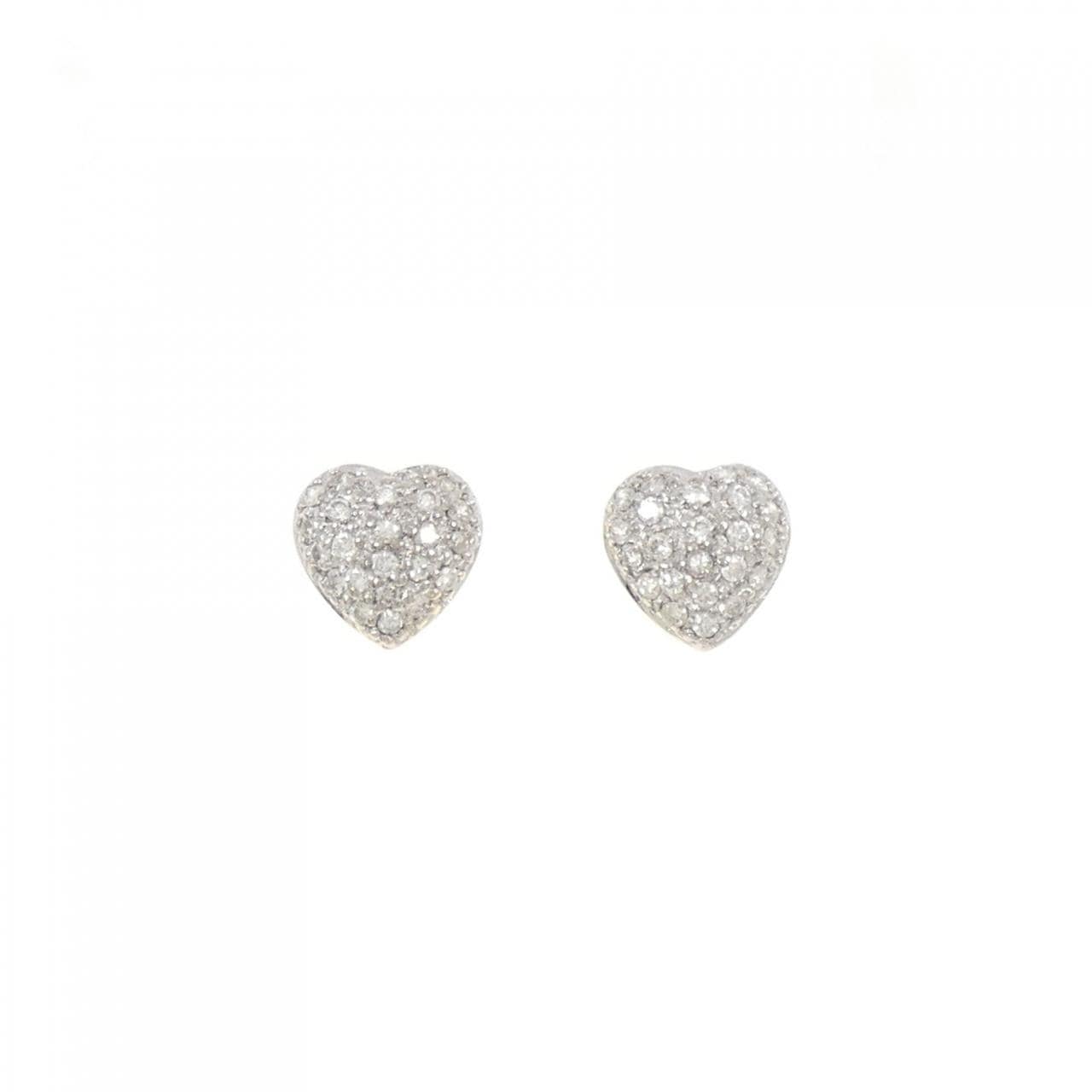 K18YG/K18WG パヴェ ハート ダイヤモンド ピアス