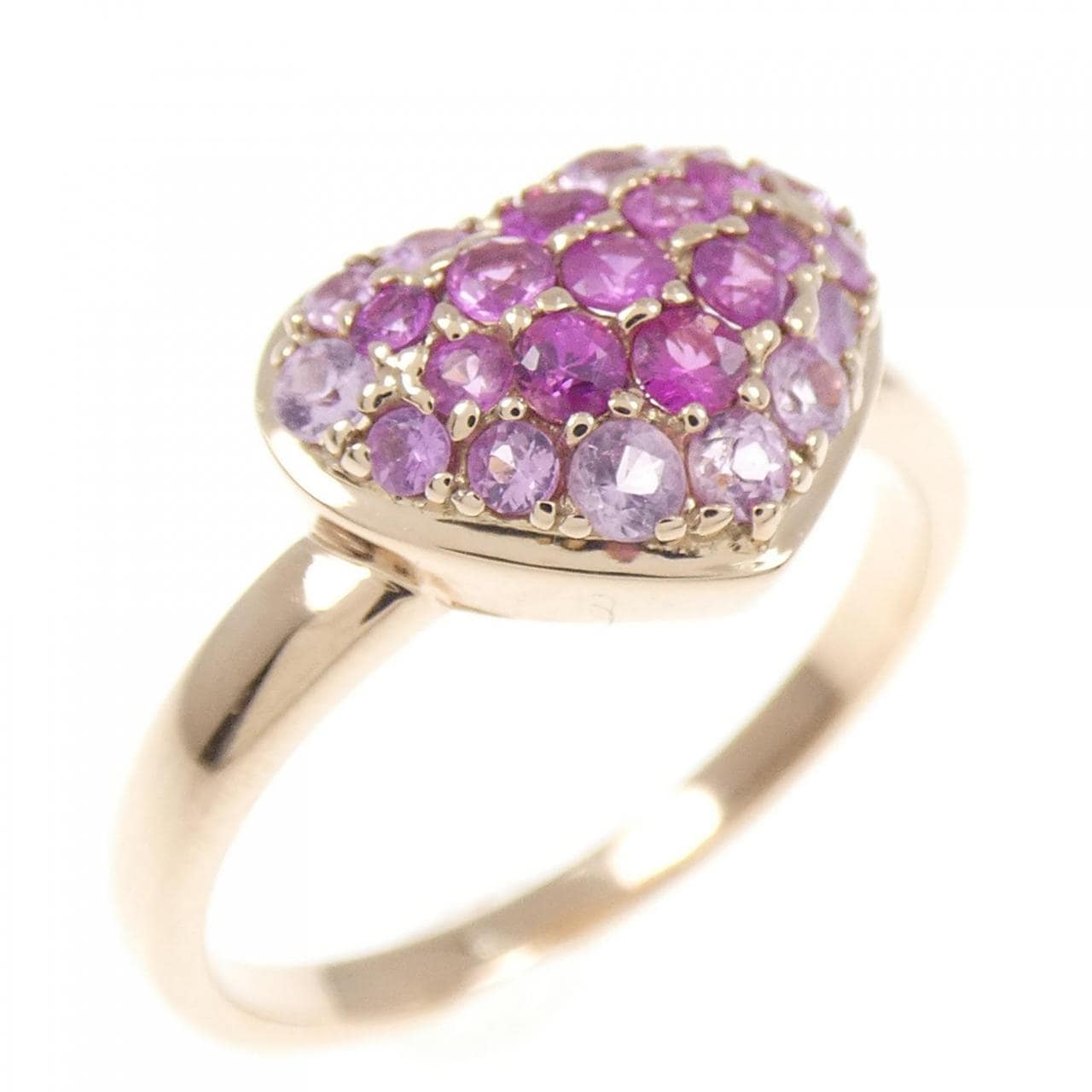 K18PG ハート サファイヤ リング 0.50CT