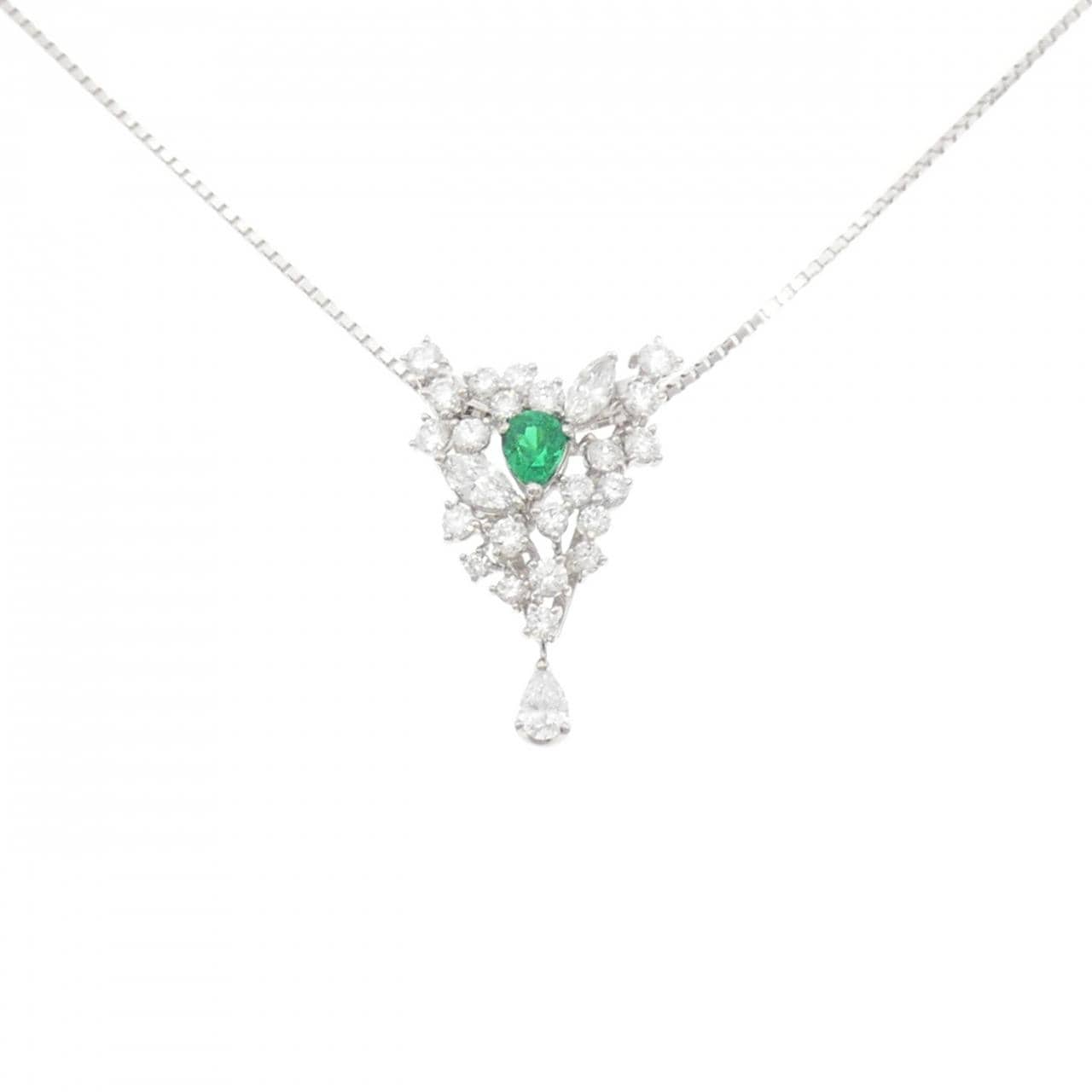PT900/PT850 エメラルド ネックレス 0.41CT
