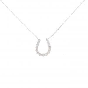 K18WG ホースシュー ダイヤモンド ネックレス 0.50CT