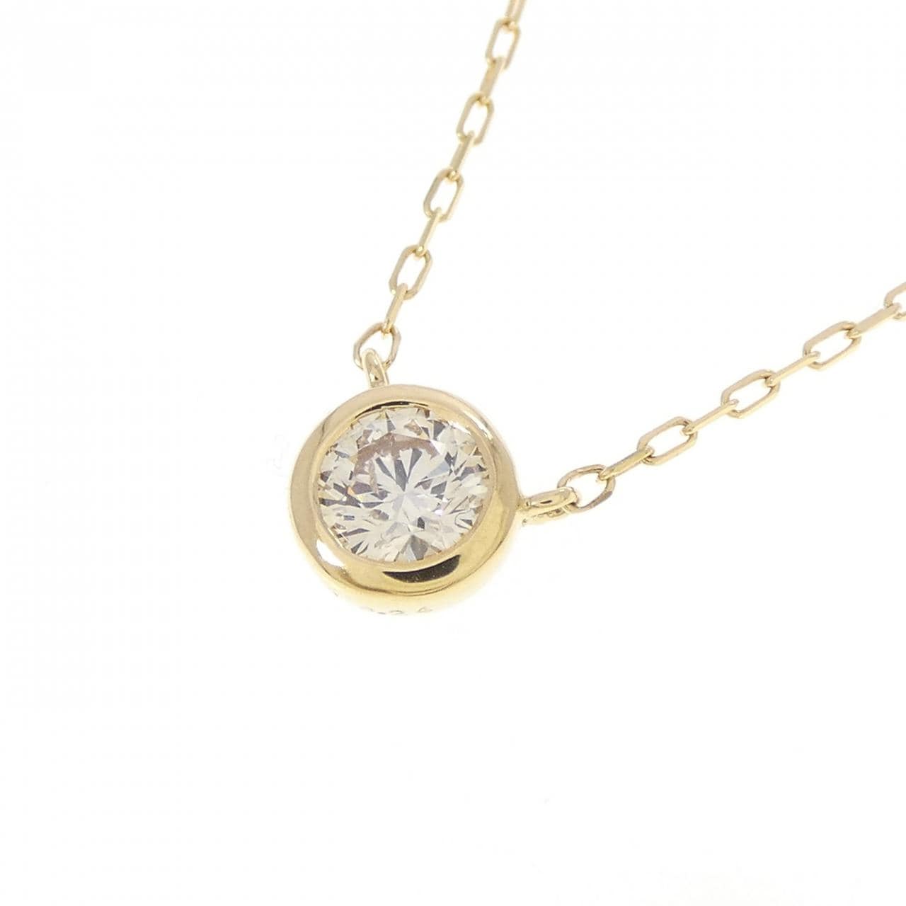 K18YG ソリティア ダイヤモンド ネックレス 0.24CT