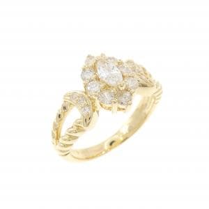 K18YG ダイヤモンド ピンキーリング 0.13CT