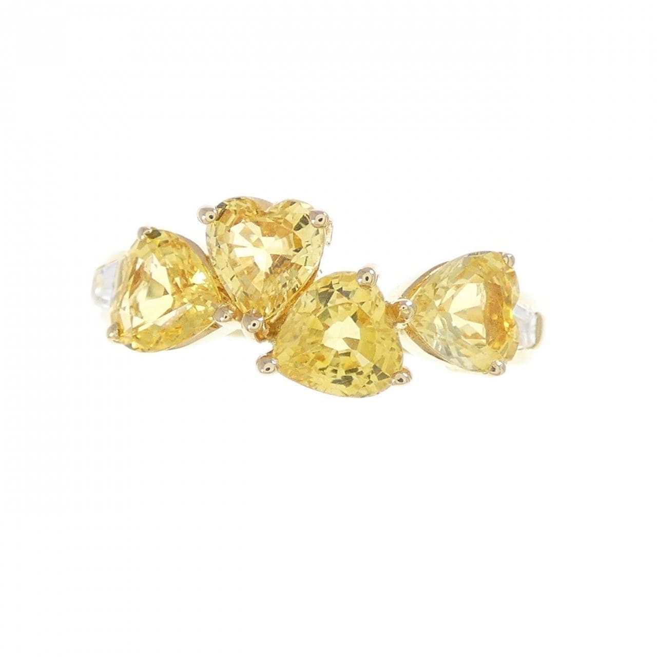 18KYG ハート サファイヤ リング 2.49CT