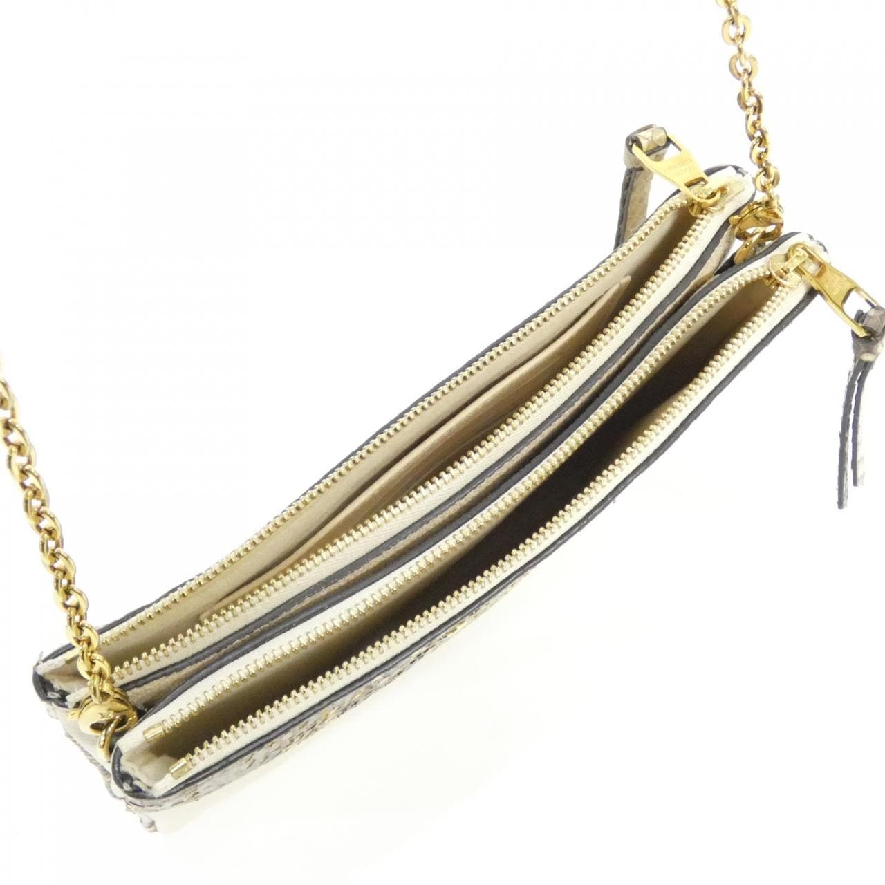 ルイヴィトン モノグラム アンプラント+エキゾチック レザー ポシェット ドゥーブル ジップ  2020SS N96322 ショルダーバッグ