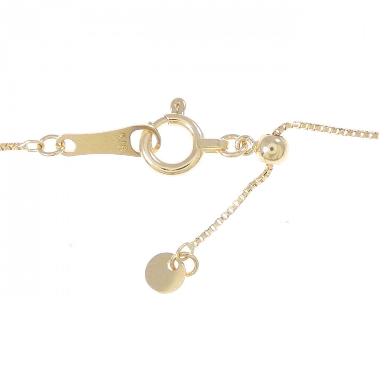 18K Yellow Gold Sapphire Necklace 0.16CT