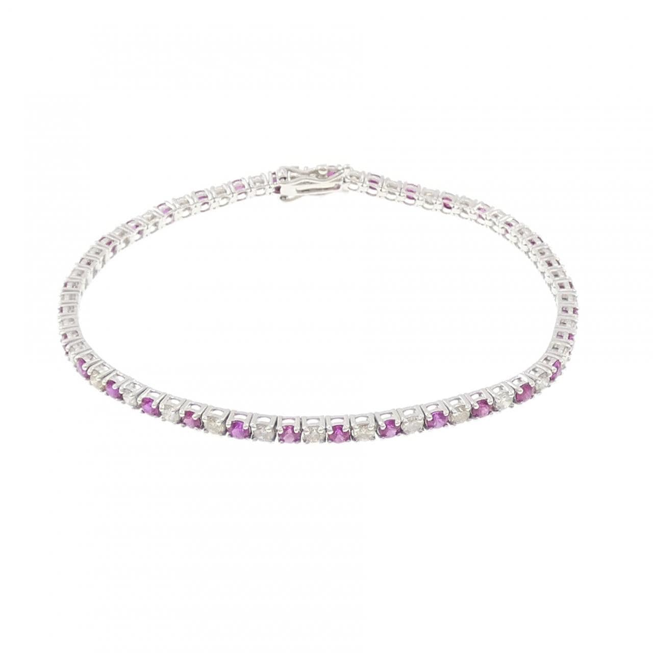 K18WG ルビー ブレスレット 2.40CT