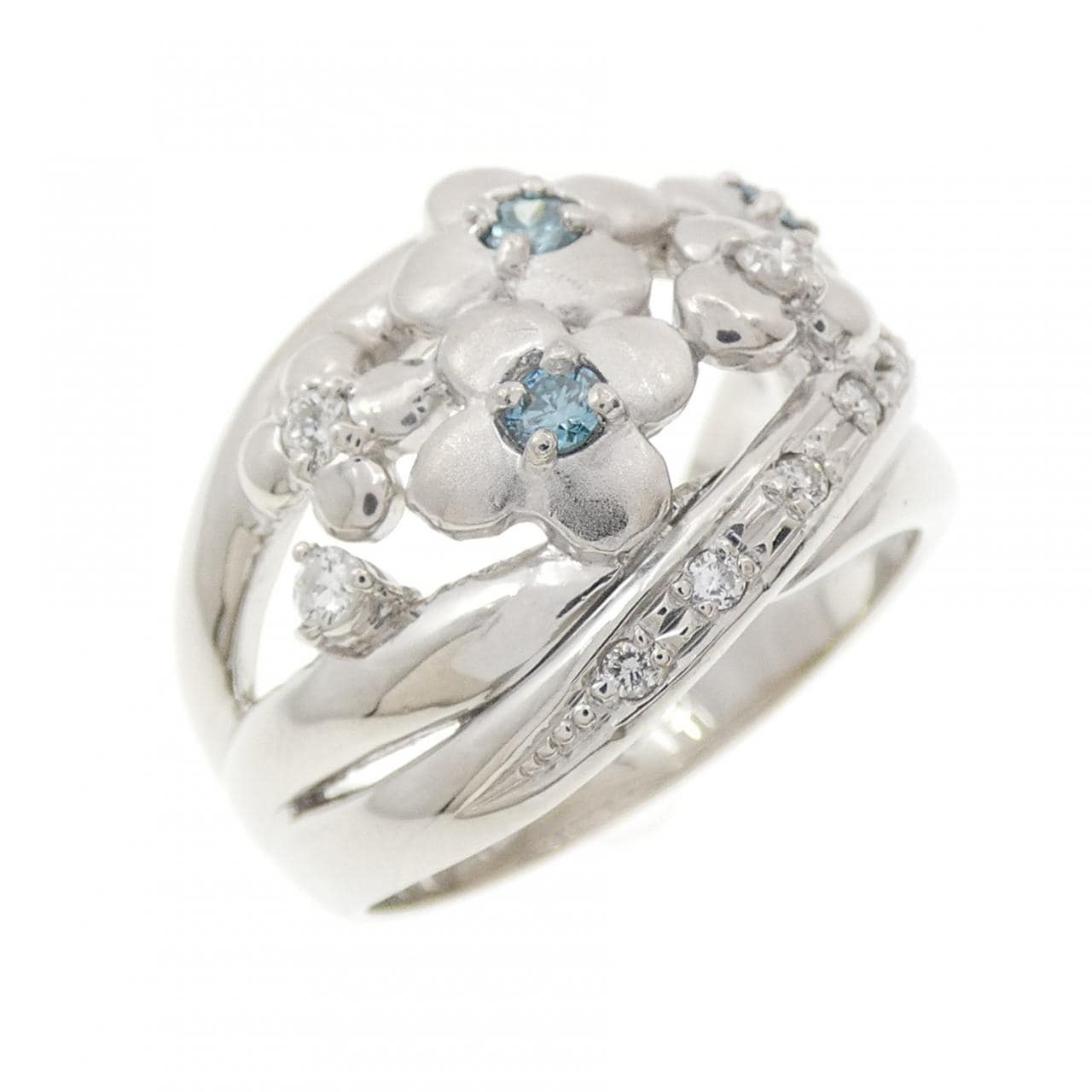 PT900 フラワー ダイヤモンド リング 0.27CT