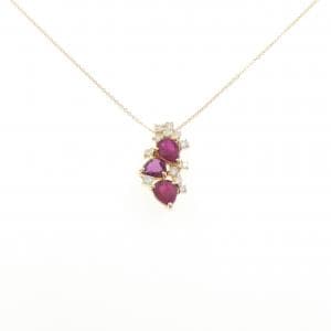 K18YG ルビー ネックレス 2.66CT