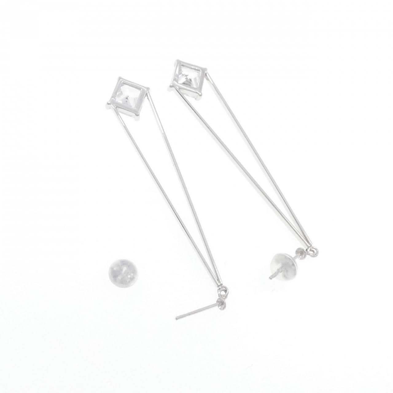 K14WG cubic earrings