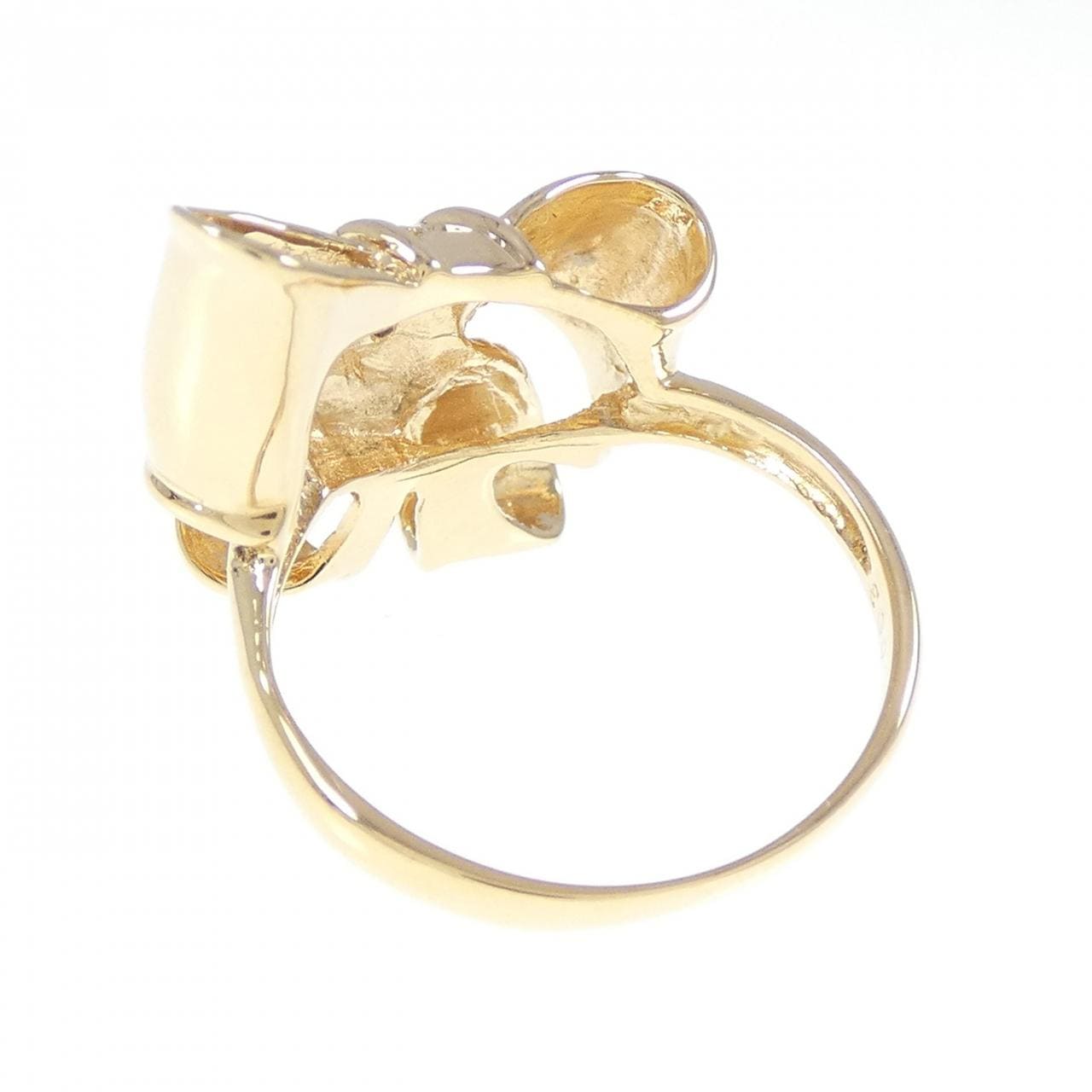 K18YG リボン ダイヤモンド リング 0.03CT