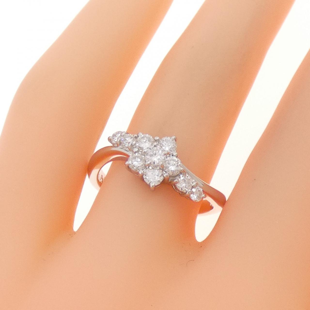 PT900 フラワー ダイヤモンド リング 0.51CT