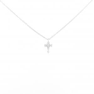 K18WG クロス ダイヤモンド ネックレス 0.04CT