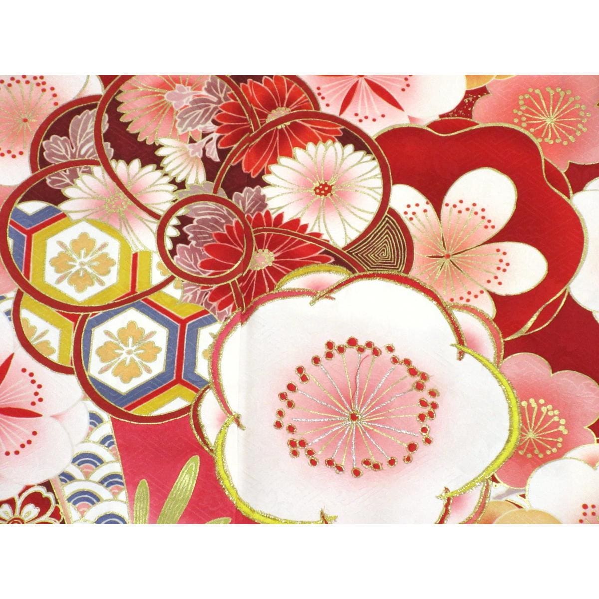 振袖　友禅金彩加工　刺繍入りボカシ染