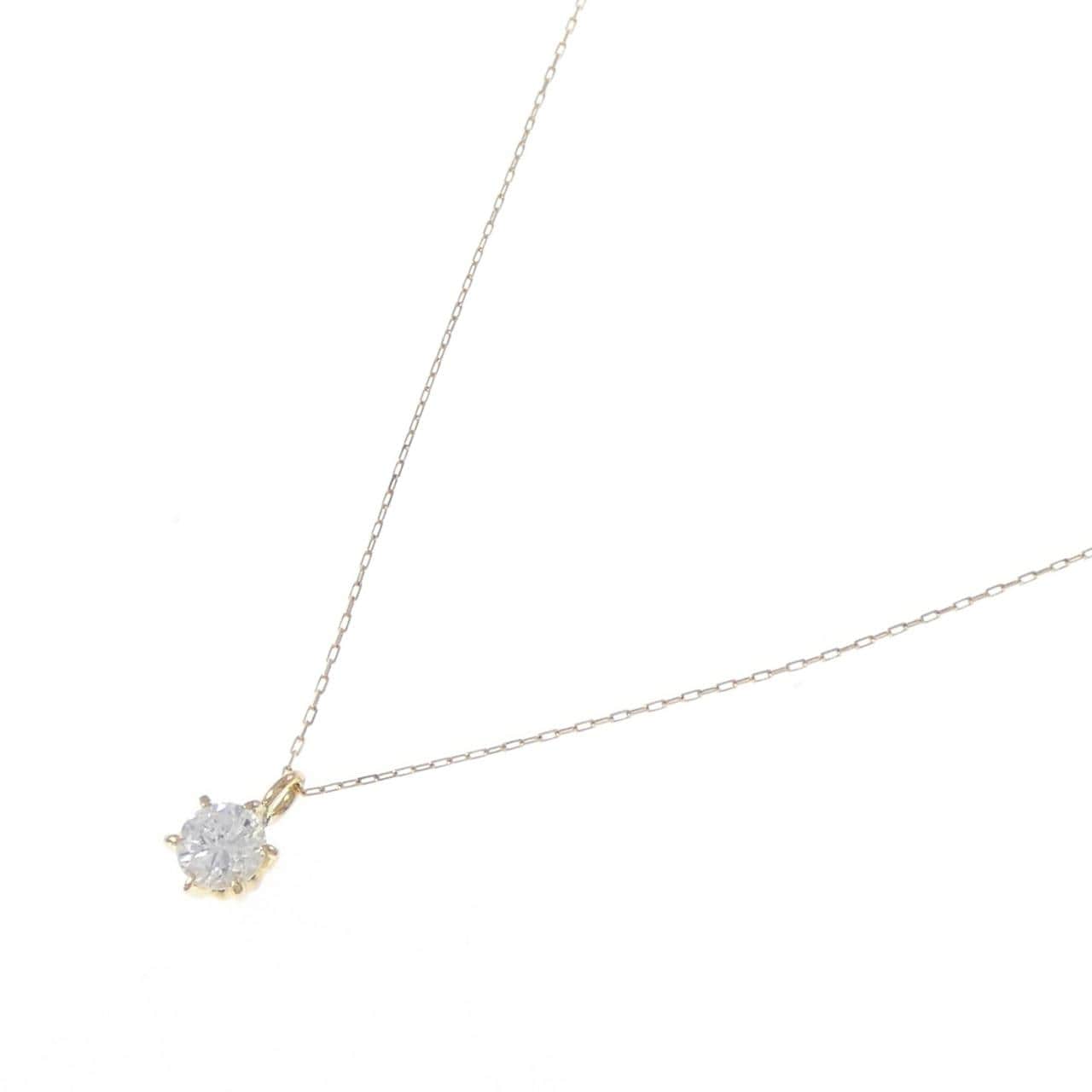 K18YG单钻钻石项链