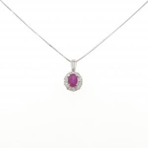K18WG ルビー ネックレス 1.03CT