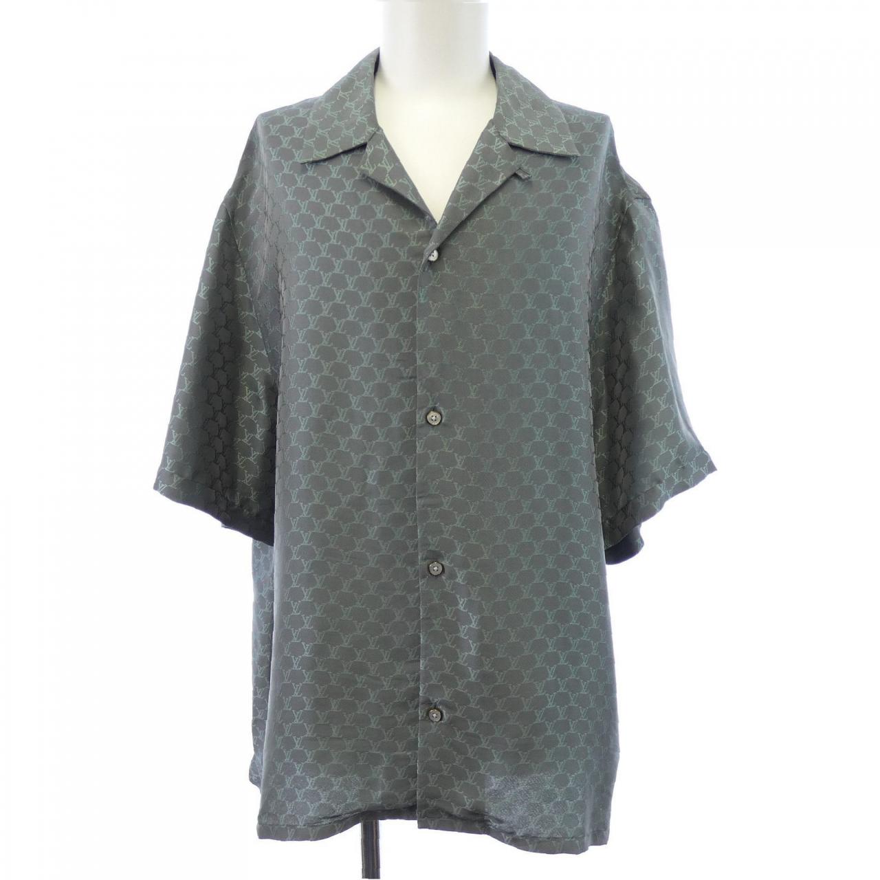 ルイヴィトン LOUIS VUITTON ショートスリーブジャガードシルクプレンドシャツ HRS30WKSY S／Sシャツ