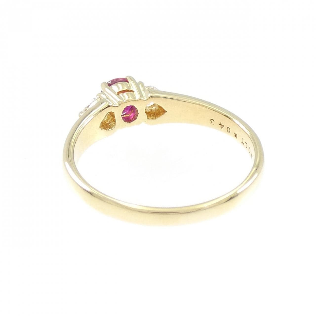 K18YG ルビー リング 0.43CT