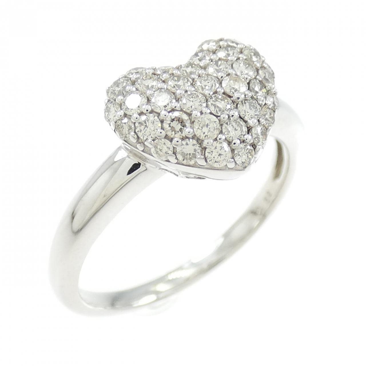 PT900 ハート パヴェ ダイヤモンド リング 0.52CT