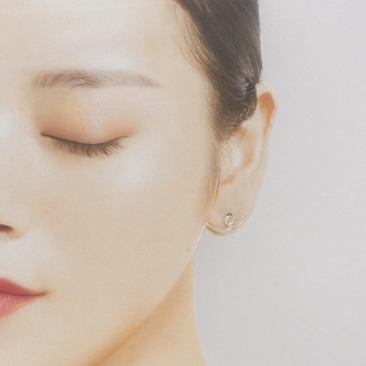 K10PG ソリティア ダイヤモンド ピアス 片耳