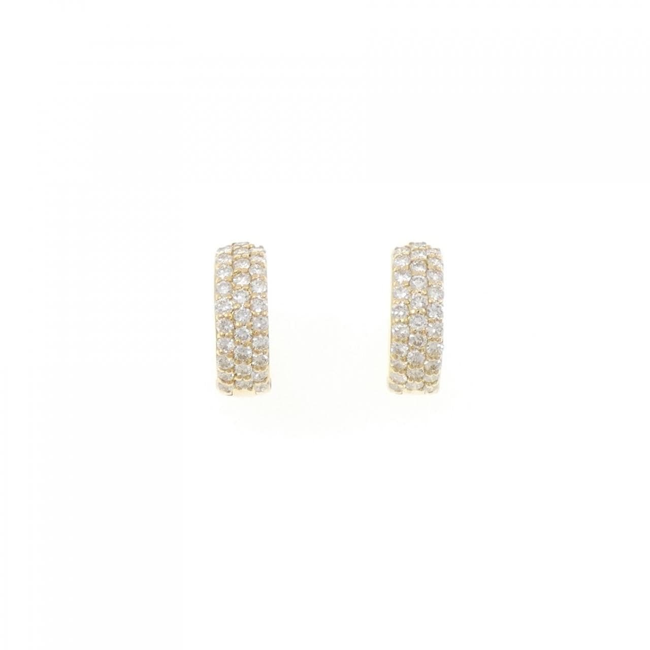 K18YG パヴェ ダイヤモンド ピアス 0.66CT