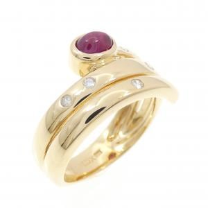 K18YG ルビー リング 0.31CT
