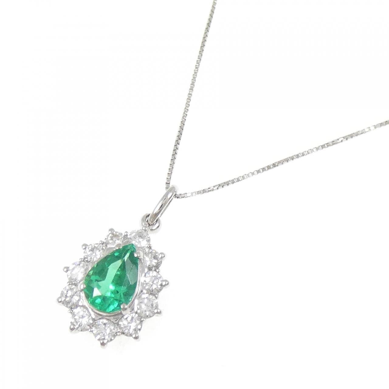 PT900/PT850 エメラルド ネックレス 0.79CT