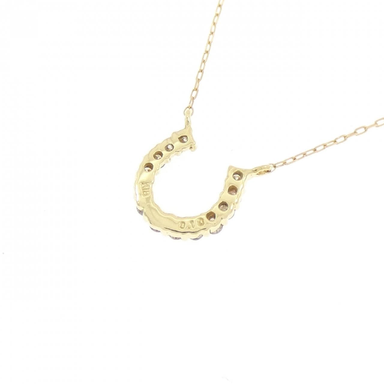 K18YG ホースシュー ダイヤモンド ネックレス 0.10CT
