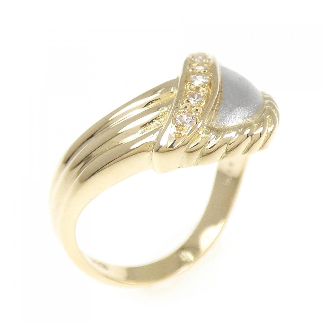 K18YG/PT Diamond ring 0.05CT