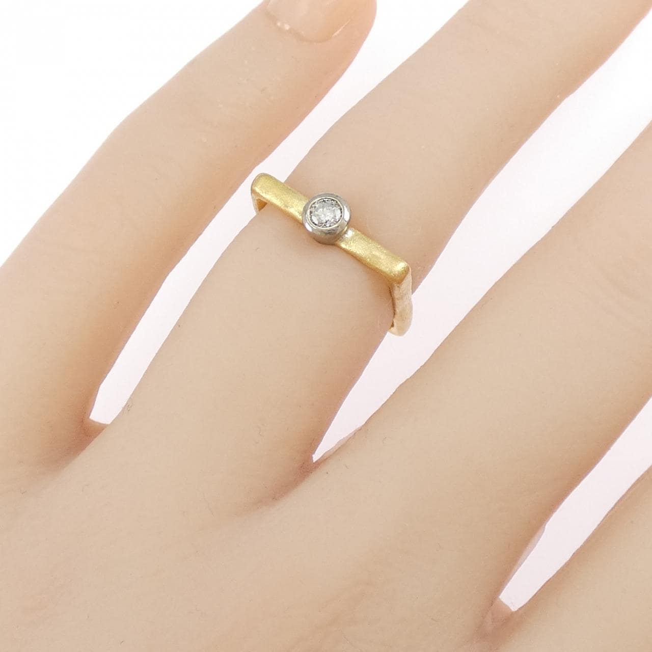 K20YG/K18WG ダイヤモンド リング 0.1CT