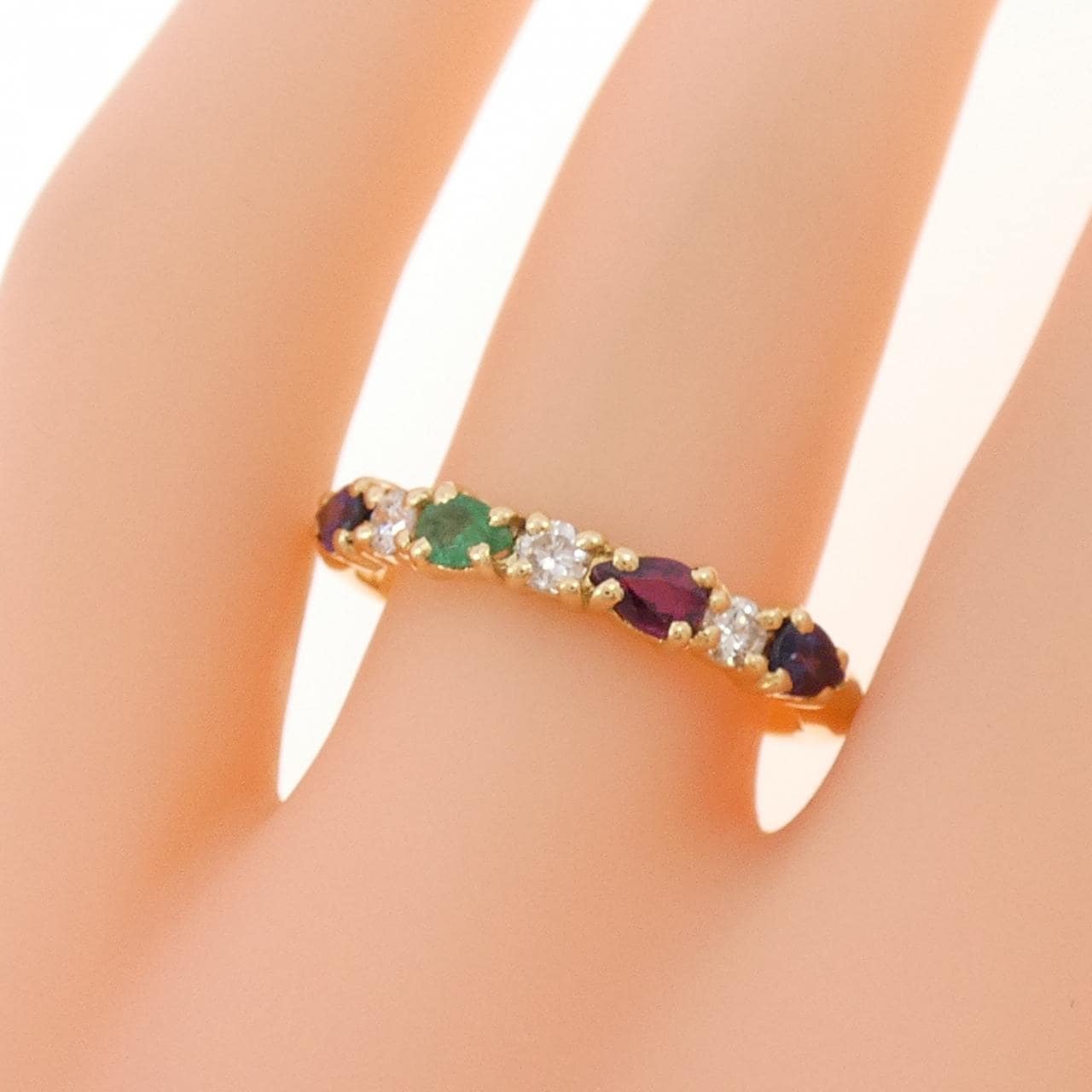 750YG カラーストーン リング