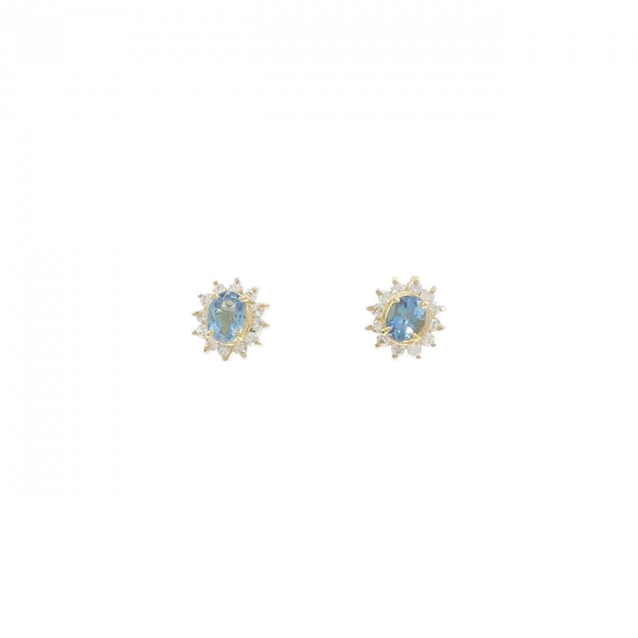 K18YG Aquamarine earrings