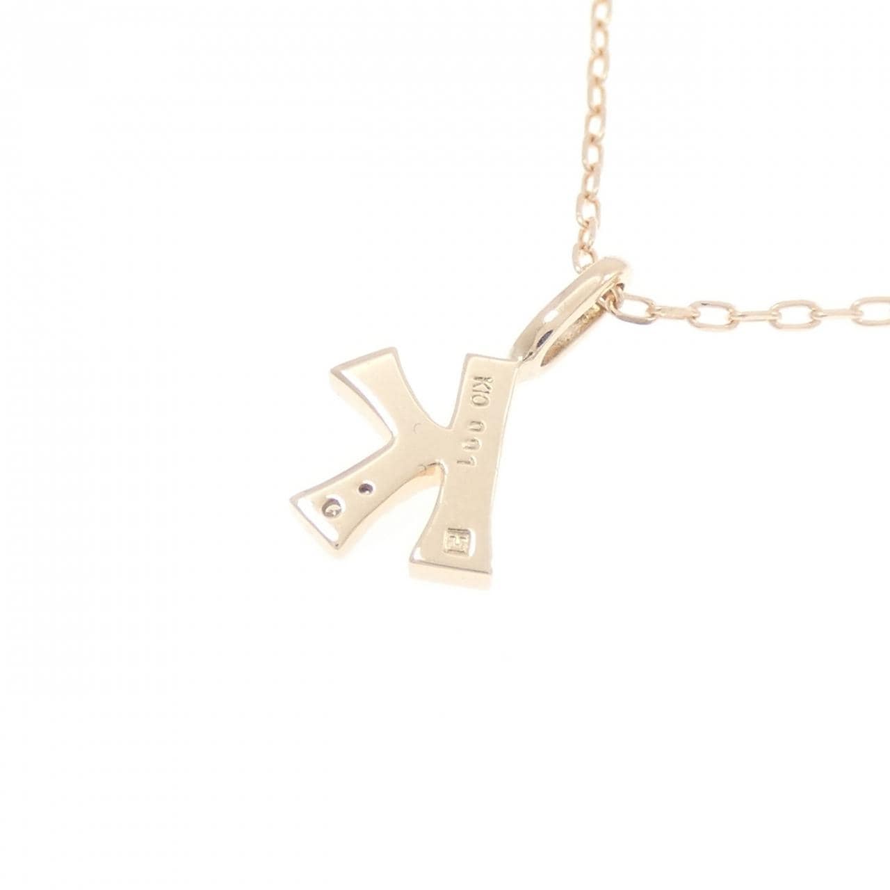 K10PG イニシャルK ダイヤモンド ネックレス 0.01CT
