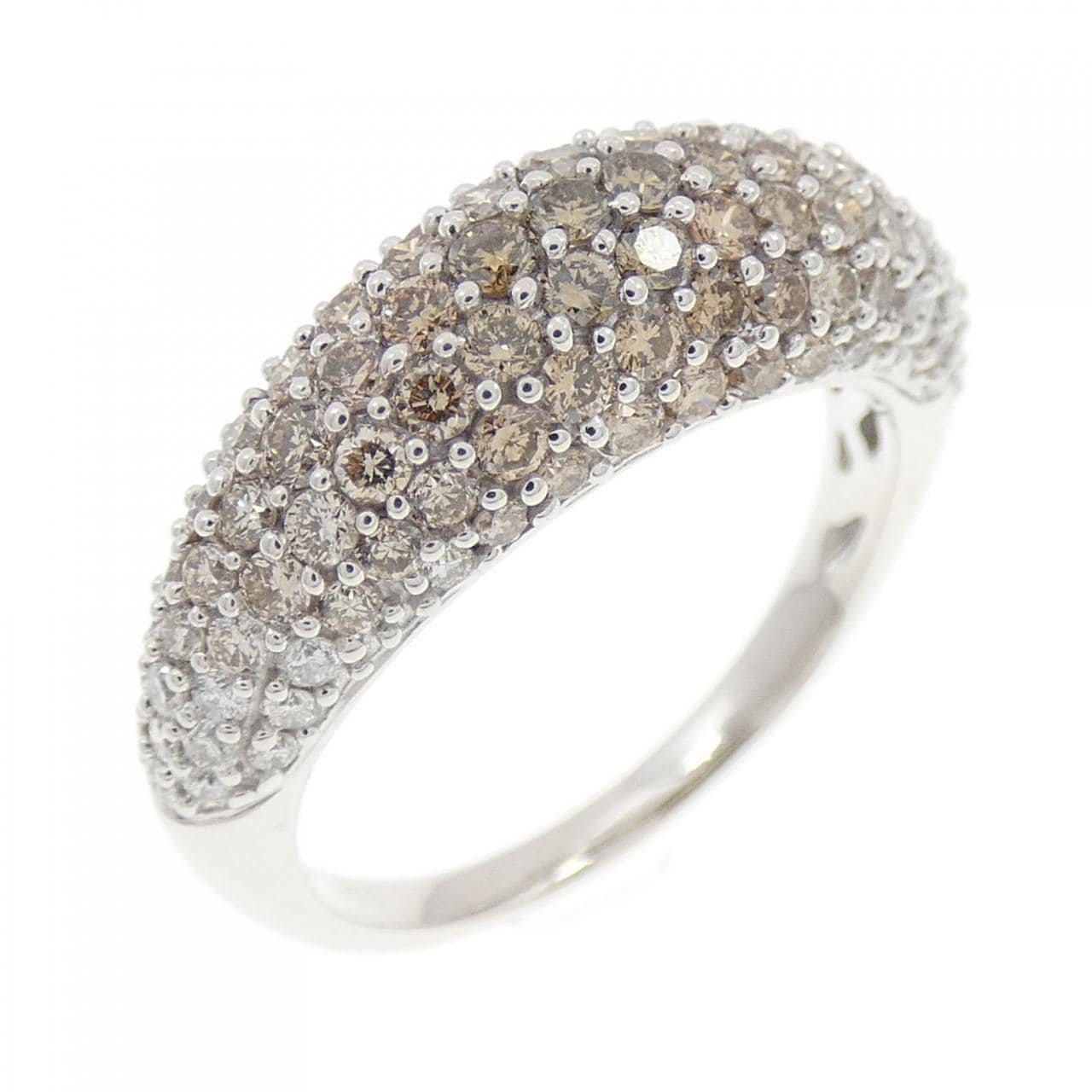 K18WG パヴェ ダイヤモンド リング 1.04CT