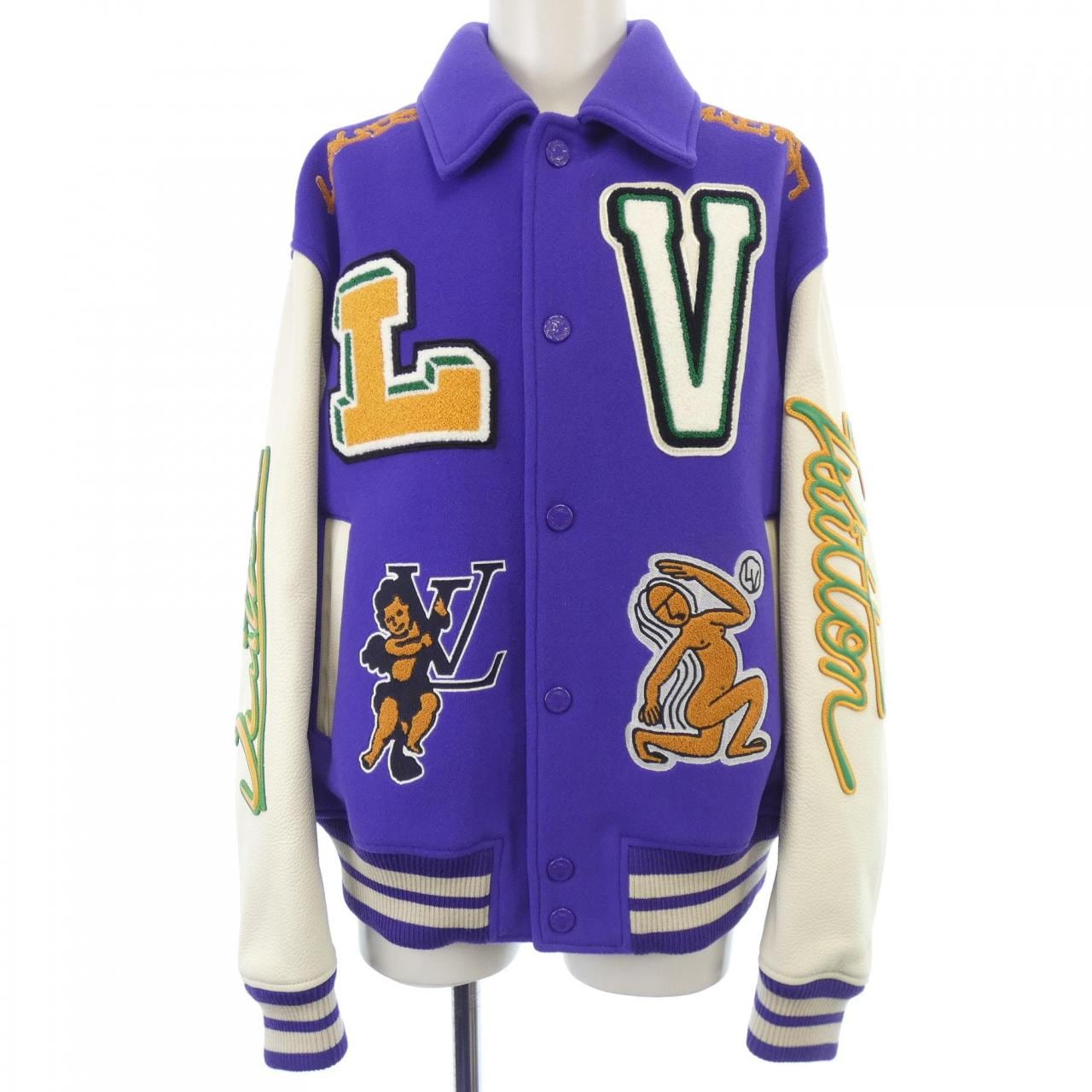 ルイヴィトン LOUIS VUITTON マルチパッチミックスレザーバーシティブルゾン HNL90EMJY スタジャン